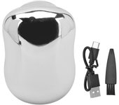 Mini recortadora de barba portátil para hombres, recargable, de acero inoxidable, con cuchilla lavable.