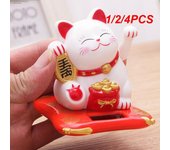 1/2/4PCS Maneki Neko Solar con Brazo Ondulante Gato de la Fortuna Gato de la Suerte Para Decoración de Hogar Oficina y Coche
