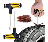 Herramienta de reparación de neumáticos de coche, kit de reparación de neumáticos, juego de herramientas de clavos, neumático sin cámara para bicicleta, tapón para pinchazos, herramientas de garaje con tira de goma 7Pcs