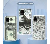 A NOSOTROS. Funda transparente con diseño de dólar para Samsung Galaxy S10, S21, S22 Plus, Ultra, A91, A51, A21S y A12 Galaxy S30