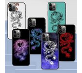 Funda de tatuaje de dragón para Iphone 14 11 13 Pro Max 12 Mini Xr 7 8 Plus Se 2020 Xs 6 6s + Coque negro suave funda para teléfono móvil iPhone 12