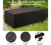 Fundas para sillas a prueba de polvo, lluvia y nieve, 210D Oxford, funda para tumbona, sofá, mesa y silla 180*120*74cm negro