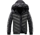Chaqueta de invierno para hombre, Cuello de piel con capucha, prendas de vestir de algodón cálidas, Parka y abrigos de retales para hombre, Parkas cortavientos XXXXL
