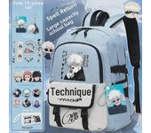 Mochila escolar Jujutsu Kaisen: Mochila de gran capacidad, impermeable y cómoda para la columna vertebral para estudiantes de primaria y secundaria.