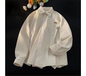 Camisa de pana de manga larga para hombre, chaqueta informal holgada Retro de estilo universitario, chaqueta de pareja a la moda, Otoño e Invierno XXL