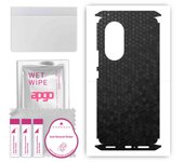 apgo Protective Skin Sticker for the back+sides compatible with Huawei Nova 9 Pro, Full Wrap Film, Foil, Vinyl - Pattern Black Honeycomb