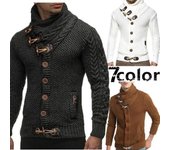 Suéter Abrigo Otoño Invierno Cárdigans De Punto Abrigos Hombres XXXL