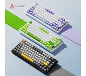 Teclado Mecánico AJAZZ AK820PRO Triple Modo Tecla Completa Hot Swap Gaming Oficina Cyan switch blanco