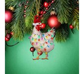 Decoración colgante de animales de Navidad, cabra, pato, gato, Panda, vaca, acrílico, reutilizable, decoración navideña, adorno de árbol de Navidad, colgante, suministros para fiesta, regalo Cock