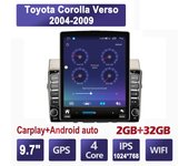 Radio de coche de 9,7 pulgadas para Toyota Corolla Verso 2004-2009 Android 2 DIN Tesla pantalla vertical Carplay reproductor multimedia de radio automático 2 + 32 GB
