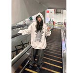 Sudadera con capucha para hombre en primavera y otoño, chaqueta versátil con estampado de letras sueltas y modernas, sudadera con capucha de manga larga para hombre, top informal M