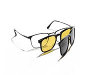 Gafas de sol polarizadas TR para hombre, lentes de sol con personalidad amarilla, compatibles con miopía, cuadradas, para mujer plata