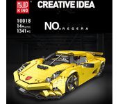 MOULD KING 10018, juguetes creativos de construcción de automóviles deportivos para niños, modelo de súper coche de carreras, bloques de ensamblaje, regalos para niños amarillo