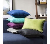 Funda de almohada nórdica de terciopelo con encaje y detalles de piel 30*50cm Cover Only