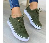 Zapatillas de deporte nuevas de moda de primavera 2024 para mujer, zapatillas planas informales a la moda, zapatos versátiles con cordones para caminar para mujer, talla grande 43, zapatos de mujer 38 azul