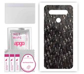 apgo Protective Skin Sticker for the back compatible with LG K41S, Wrap Film, Foil, Vinyl - Pattern Carbon Black Pixel