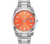 Reloj Mathey-Tissot Mathy Sunray de edición limitada de acero inoxidable con esfera naranja de cuarzo H451OR para hombre naranja