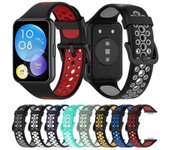 Correa de silicona de dos colores para Huawei Watch Fit 2, correa de reloj transpirable para Huawei Watch Fit2, pulsera activa For Huawei Watch Fit 2 gris negro