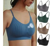 Sujetador push-up para mujer, sujetador elástico, ropa interior que combina con todo, sujetador sin costuras, ropa interior inalámbrica One size verde