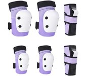 Protector infantil para niños y adultos, para bicicleta, monopatín, patines, bicicleta, protector infantil, juego de 6 piezas, protección con bolsa de almacenamiento negro
