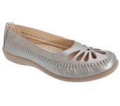 Boulevard Zapatos casuales de verano perforados para mujer/señoras 6 UK beige