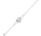 Altesse [Q3468] - Bracelet Argent 'Flora' blanc argenté (rhodié) - 19x18 mm blanco