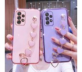 Para Samsung A13 funda pulsera de amor cadena chapada funda de silicona para Samsung Galaxy A23 A33 A53 A73 A32 A12 A52 A72 A02S A31 Coque A32 4G púrpura