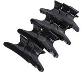 Juego de 2 pinzas para el pelo con forma de mariposa, de plástico, para peluquería, color negro 2pcs negro