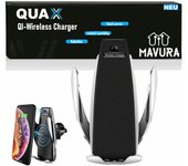 Cargador inalámbrico QUAX QI para coche, soporte de teléfono con inducción magnética
