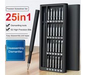 Juego de destornilladores multifunción para el hogar, 25 piezas, puntas de precisión Torx Phillips, Kit de herramientas para reparación de portátiles y teléfonos móviles