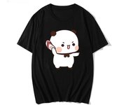 El lindo Bubu le está tirando chanclas a Dudu porque se burla de Bubu Camisetas Camiseta de oso Kawaii Wo Ropa unisex Tops unisex Camisetas gráficas L