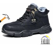 Zapatos de trabajo de invierno, zapatos de seguridad cálidos, zapatos de trabajo protectores a prueba de pinchazos con puntera de acero, zapatos indestructibles para hombres, botas de trabajo 36