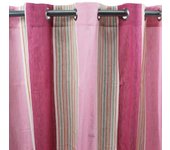 Rideau en coton - BRISE - 150x270cm - Œillets - Rose - Voilage contemporain