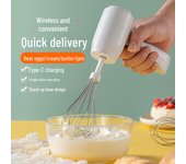 Batidor de huevos eléctrico multifunción inalámbrico de mano para hornear y hacer pasteles de crema blanco
