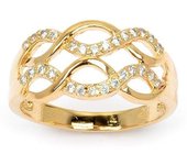 Anillo Chapado en Oro 'Sissi' dorado blanco - 11 mm 52 oro