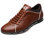 Zapatos casuales de cuero para hombres, zapatos de negocios transpirables, zapatillas de deporte para hombres, zapatos de vestir británicos, calzado de trabajo plano, tenis de talla grande 48 38 marrón