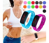 Reloj Digital deportivo informal de Color caramelo, relojes electrónicos LED digitales para mujer, reloj de pulsera de silicona para niña y niño, regalos azul oscuro