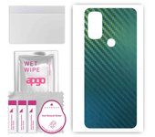 apgo Protective Skin Sticker for the back compatible with Motorola Moto G Pure, Wrap Film, Foil, Vinyl - Pattern Carbon Chameleon CAKA1