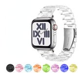 Correa de resina transparente para apple watch, correa de 42mm, 40mm, 44mm, 38mm, pulsera inteligente iwatch series 8, 7, 6, 5, 4 SE, 41MM y 45MM 42mm or 44mm or 45mm negro