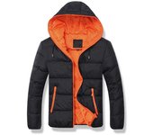 Chaqueta de invierno para hombre, chaqueta holgada con capucha para exteriores, chaqueta cálida de talla grande XS