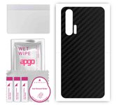 apgo Protective Skin Sticker for the back compatible with Honor 20 Pro, Wrap Film, Foil, Vinyl - Pattern Carbon Black