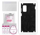 apgo Protective Skin Sticker for the back+sides compatible with Samsung Galaxy M52, Full Wrap Film, Foil, Vinyl - Pattern Black Camo