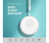 Máquina de sueño portátil para bebés, recargable, con ruido blanco, 10 sonidos relajantes, temporizador de 15/30/60 minutos y volumen ajustable. blanco