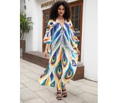 EDOLYNSA Caftán bohemio verde para mujer, vestido largo relajado, traje de baño, bata de casa, vestido Moo Moo para descansar en la playa Q1634 One Size varios colores