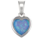 Les Trésors De Lily [R7276] - Pendentif Argent 'Déesse Opale' bleu argenté (rhodié) - 7x7 mm (coeur)