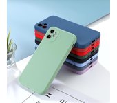 Elegante funda de TPU con borde recto de color sólido Funda de teléfono ultrafina para Samsung A12 A32 S20 S21 Huawei Honor 9A 9X 9S Xiaomi Redmi 9T 9A 9 10 Xiaomi Mi 8 SE verde