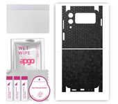apgo Protective Skin Sticker for the back+sides compatible with Samsung Galaxy Z Flip 3, Full Wrap Film, Foil, Vinyl - Pattern Black Honeycomb
