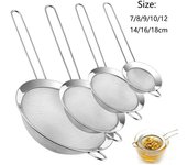 1/3/4 piezas/juego de colador de aceite de malla fina de alambre de acero inoxidable, colador de harina, tamiz, herramientas para hornear pasteles, accesorios de cocina