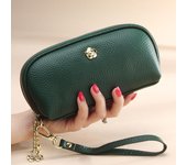 Johnature Genuine Leather Women Wallet Real Soft Cowhide Fashion Zipper Long Large Clutch Wallet Bolso de mano negro