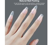 420 puntas de gel suave, cobertura completa, puntas de uñas postizas esmeriladas, prensa sobre uñas postizas para remojar las uñas 8